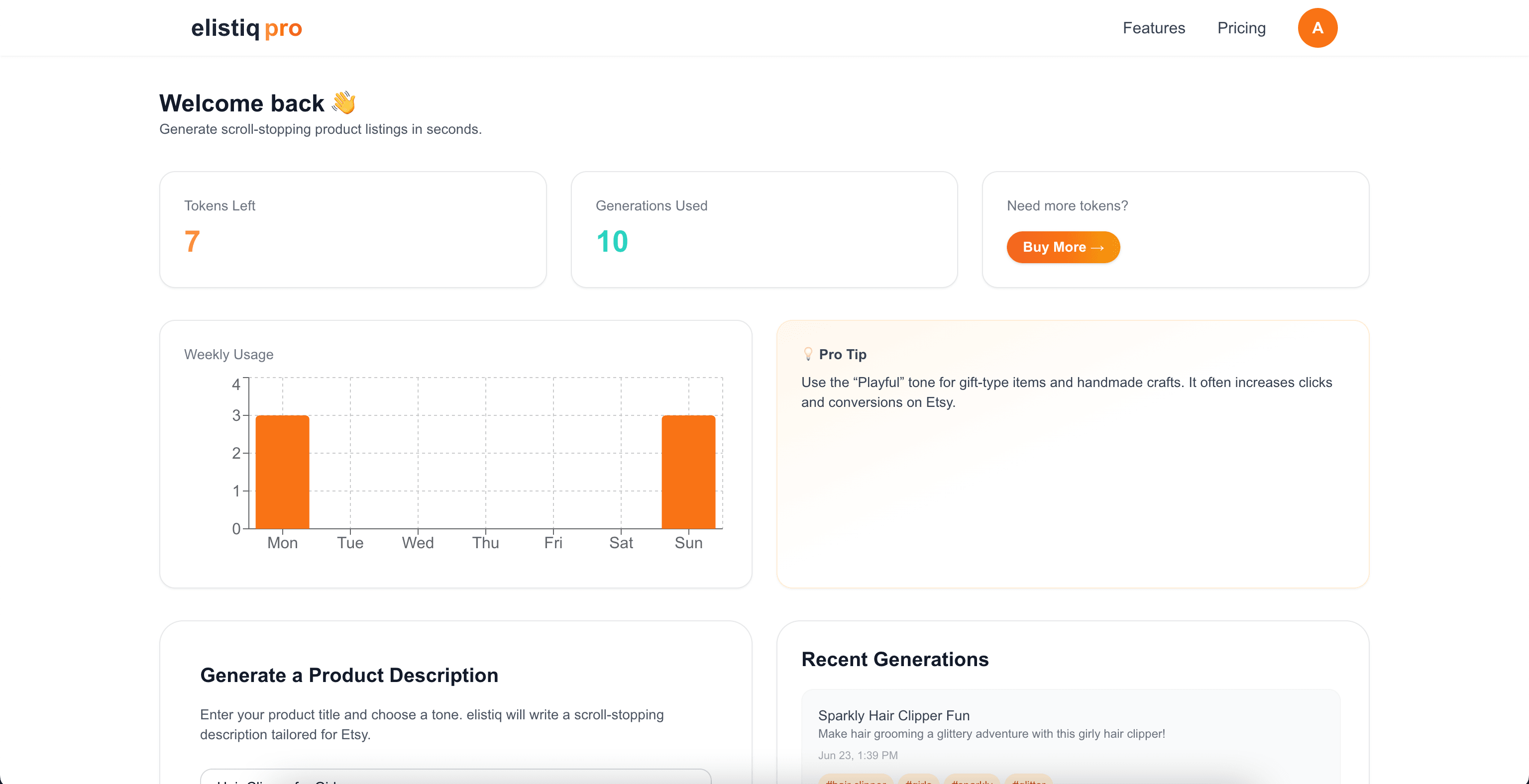 Elistiq UI Preview